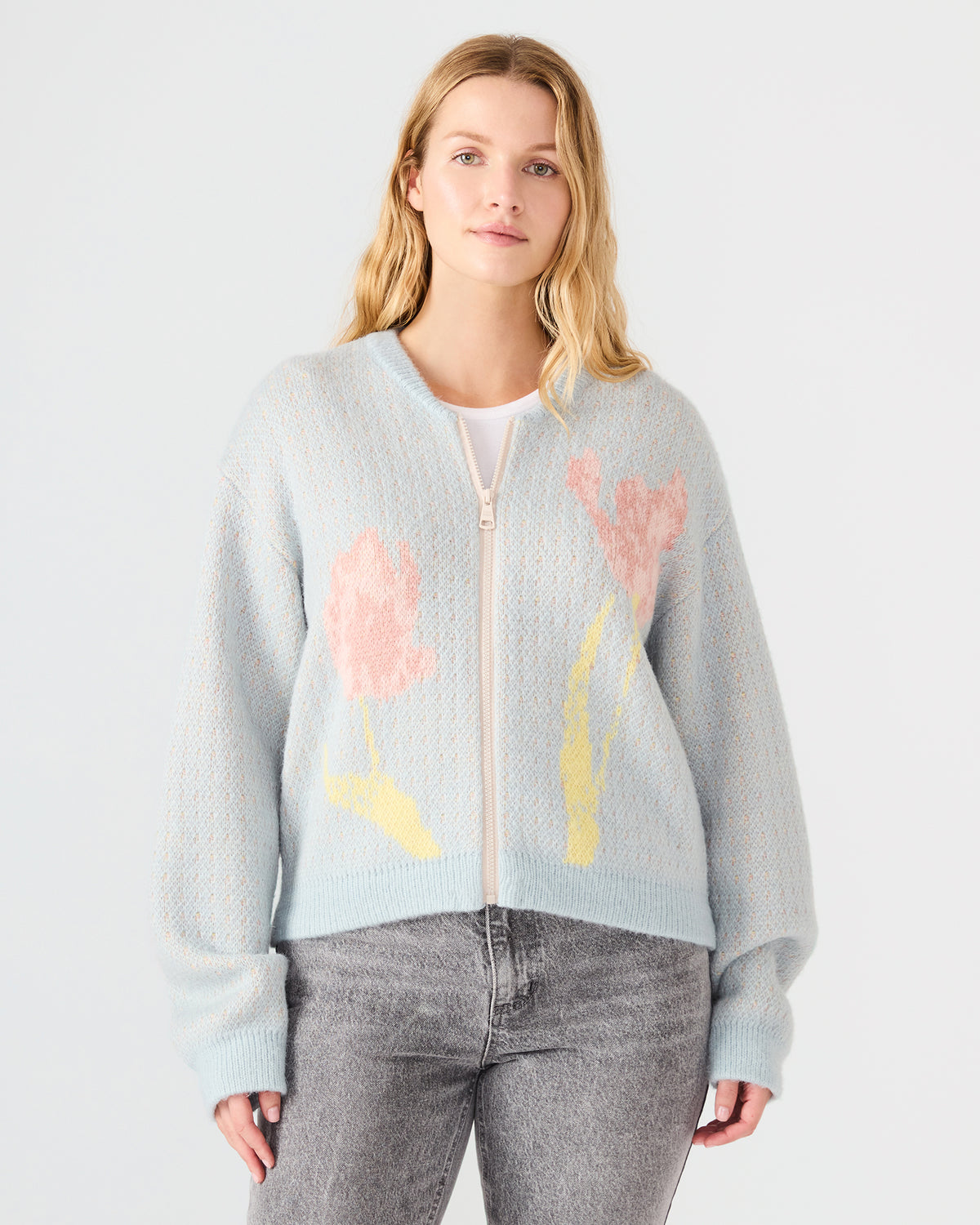 JENA Multi Long-Sleeved Zip-Up Women's Sweater Jacket Steve Madden MULTI