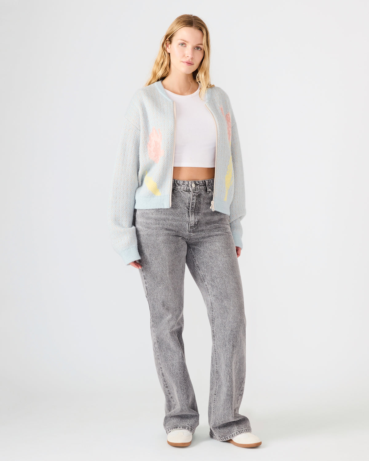 JENA Multi Long-Sleeved Zip-Up Women's Sweater Jacket Steve Madden MULTI