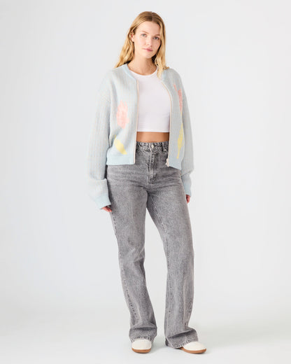 JENA Multi Long-Sleeved Zip-Up Women's Sweater Jacket Steve Madden MULTI