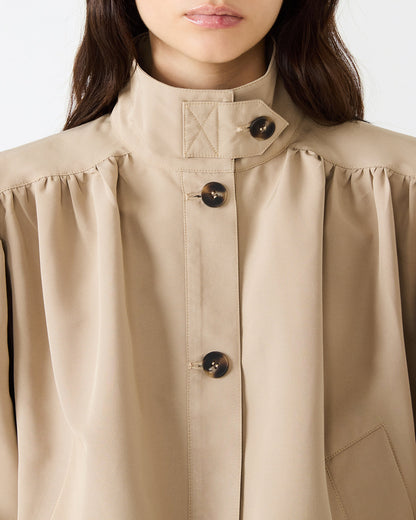DEEDEE Tan Long-Sleeved Button-Up Collared Women's Jacket Steve Madden TAN