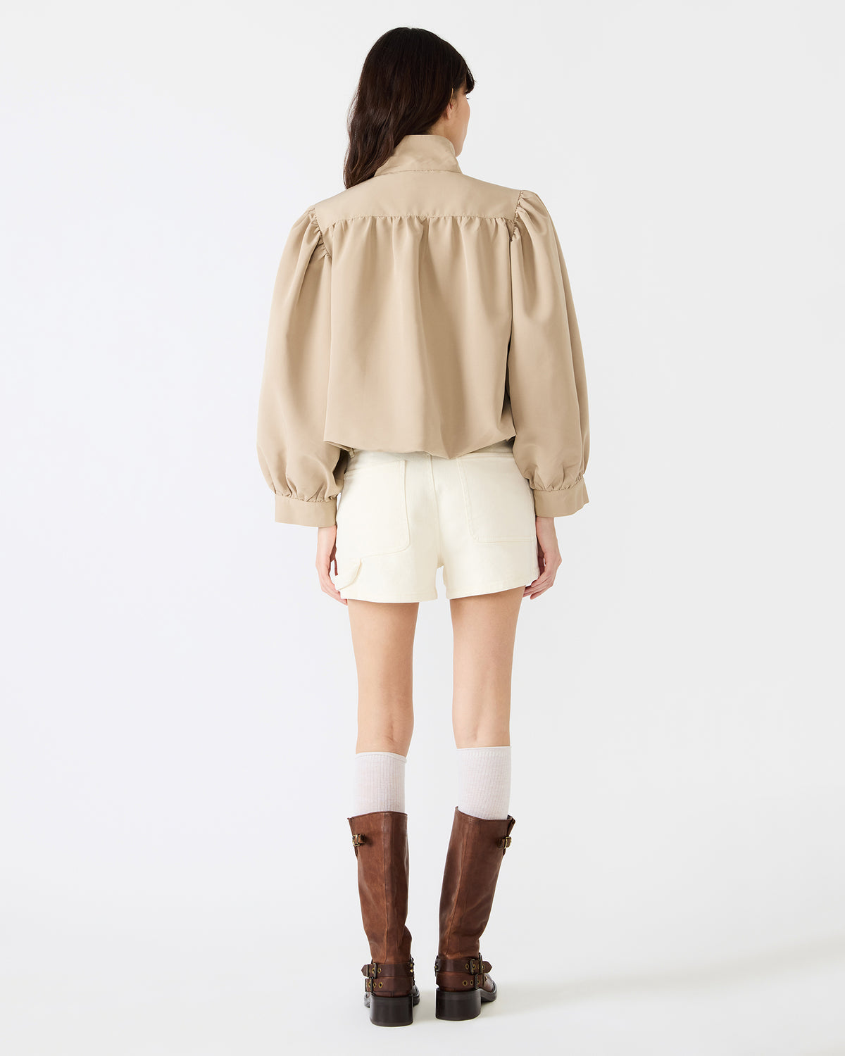 DEEDEE Tan Long-Sleeved Button-Up Collared Women's Jacket Steve Madden TAN