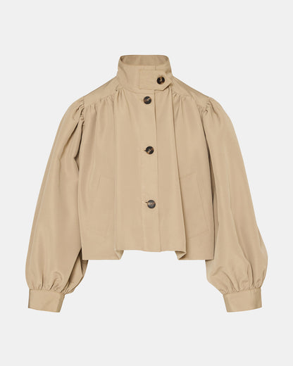 DEEDEE Tan Long-Sleeved Button-Up Collared Women's Jacket Steve Madden TAN