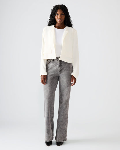 SERENEA White Women's Long-Sleeved Open-Front Blazer Steve Madden WHITE