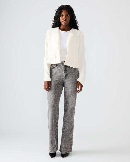 SERENEA White Women's Long-Sleeved Open-Front Blazer Steve Madden WHITE