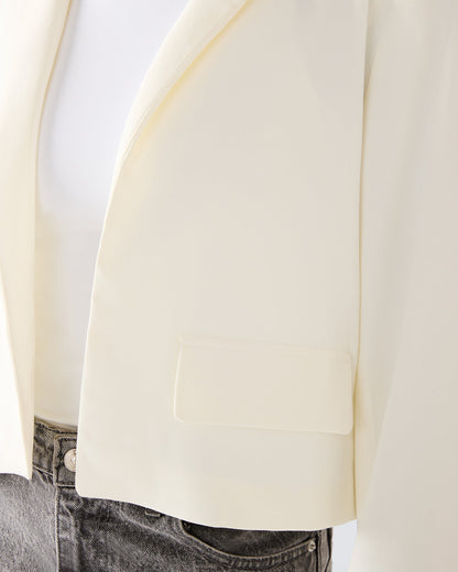 SERENEA White Women's Long-Sleeved Open-Front Blazer Steve Madden WHITE
