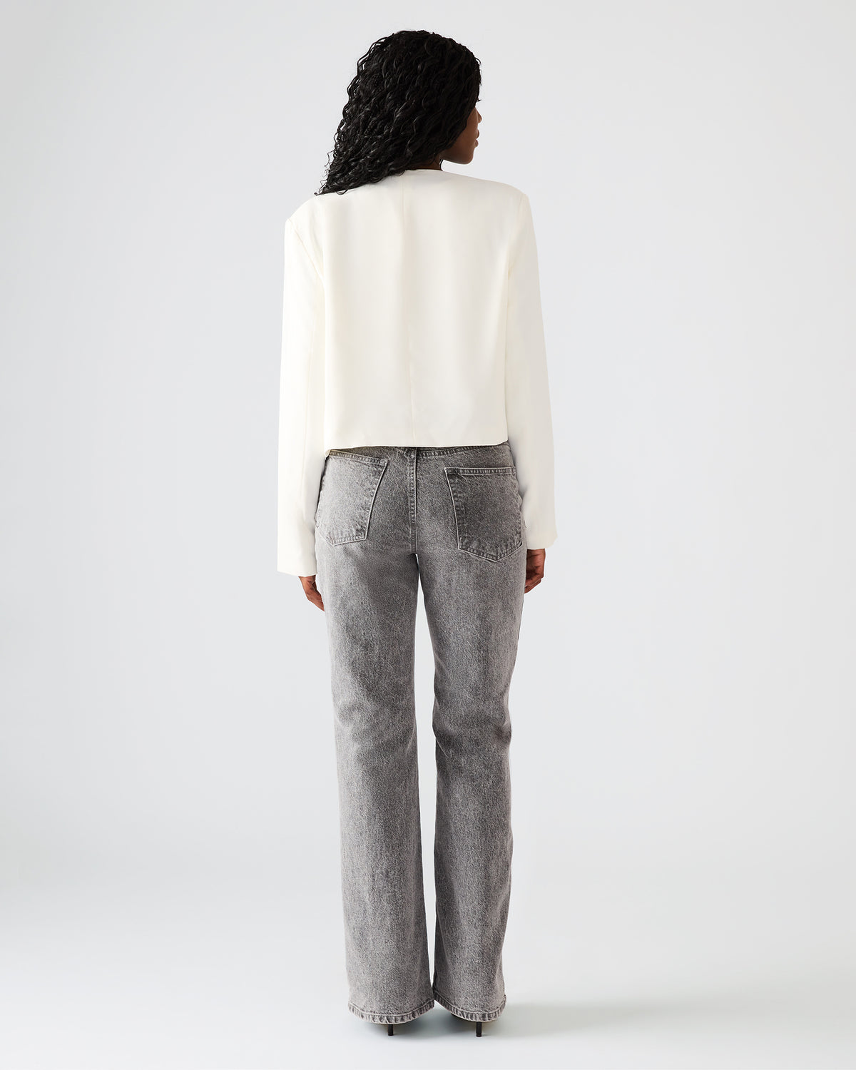 SERENEA White Women's Long-Sleeved Open-Front Blazer Steve Madden WHITE