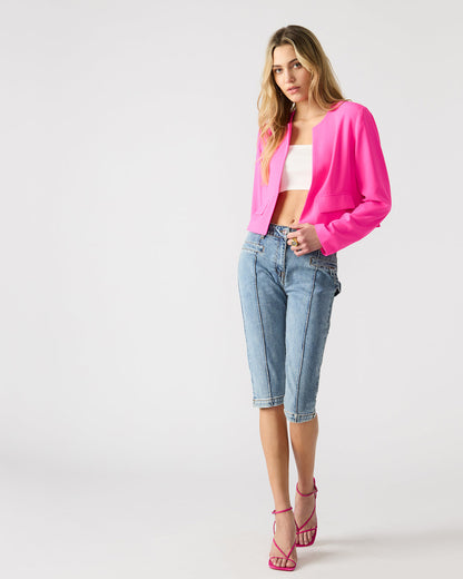 SERENEA Hot Pink Women's Long-Sleeved Open-Front Blazer Steve Madden HOT PINK