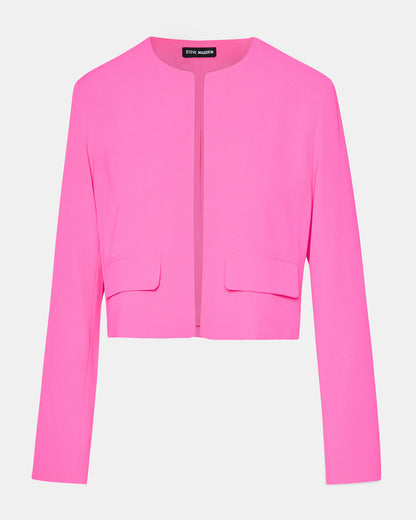 SERENEA Hot Pink Women's Long-Sleeved Open-Front Blazer Steve Madden HOT PINK