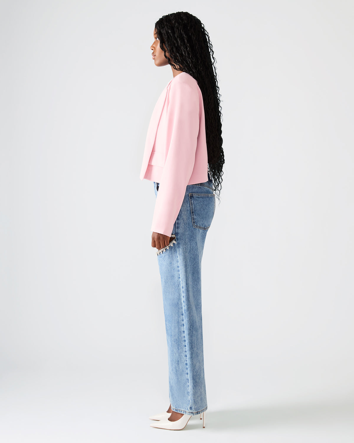 SERENEA Powder Puff Women's Long-Sleeved Open-Front Blazer Steve Madden POWDER PUFF