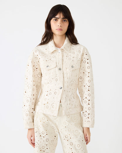 HENRIETTA Sea Mist Long-Sleeved Button-Up Eyelet Women's Jacket Steve Madden SEA MIST