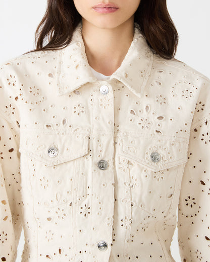 HENRIETTA Sea Mist Long-Sleeved Button-Up Eyelet Women's Jacket Steve Madden SEA MIST
