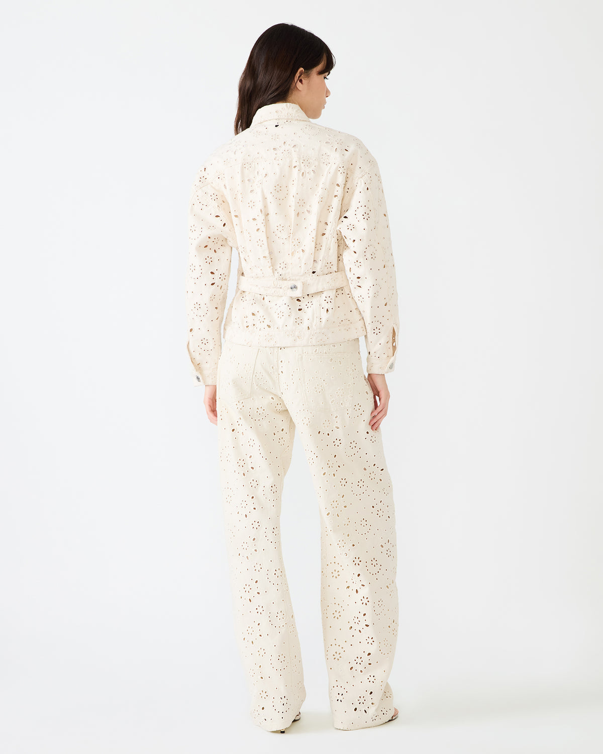 HENRIETTA Sea Mist Long-Sleeved Button-Up Eyelet Women's Jacket Steve Madden SEA MIST