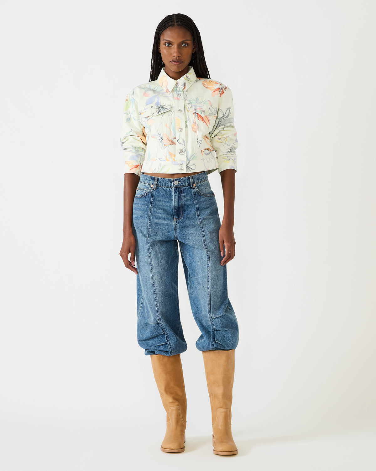 RALEIGH Vintage Ivory Long-Sleeved Button-Up Denim Women's Jacket Steve Madden VINTAGE IVORY