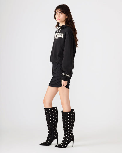 SM Black Logo Long-Sleeved Women's Hoodie Steve Madden BLACK