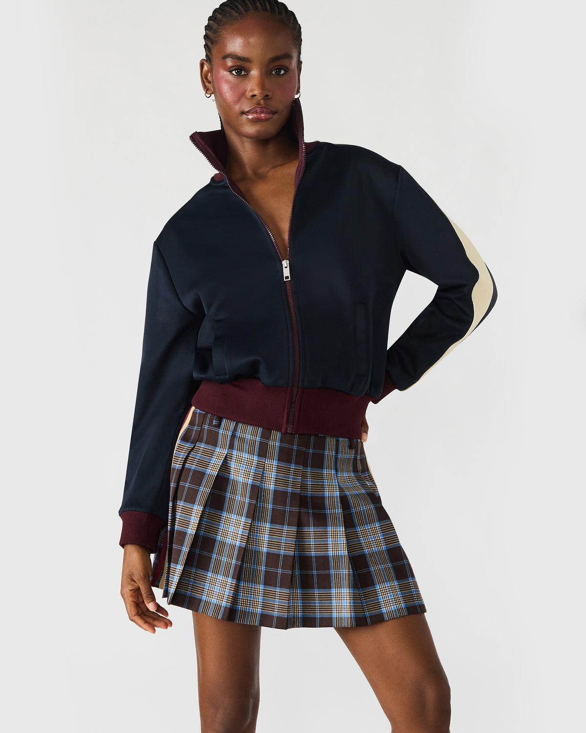 DAISY Midnight Long-Sleeved Zip-Up Athletic Women's Jacket Steve Madden MIDNIGHT