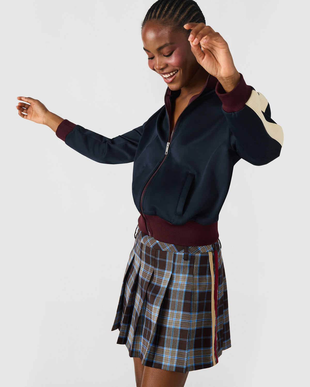DAISY Midnight Long-Sleeved Zip-Up Athletic Women's Jacket Steve Madden MIDNIGHT
