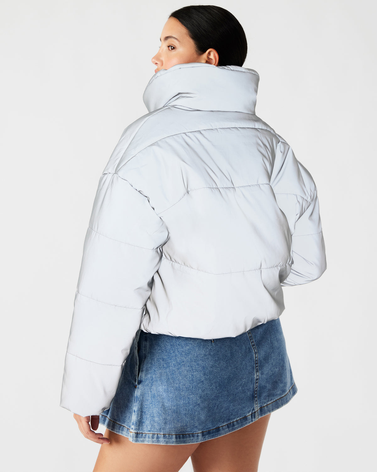 POLAR Jacket Silver | Women's Reflective Nylon Puffer Jacket Steve Madden SILVER