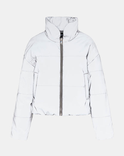 POLAR Jacket Silver | Women's Reflective Nylon Puffer Jacket Steve Madden SILVER