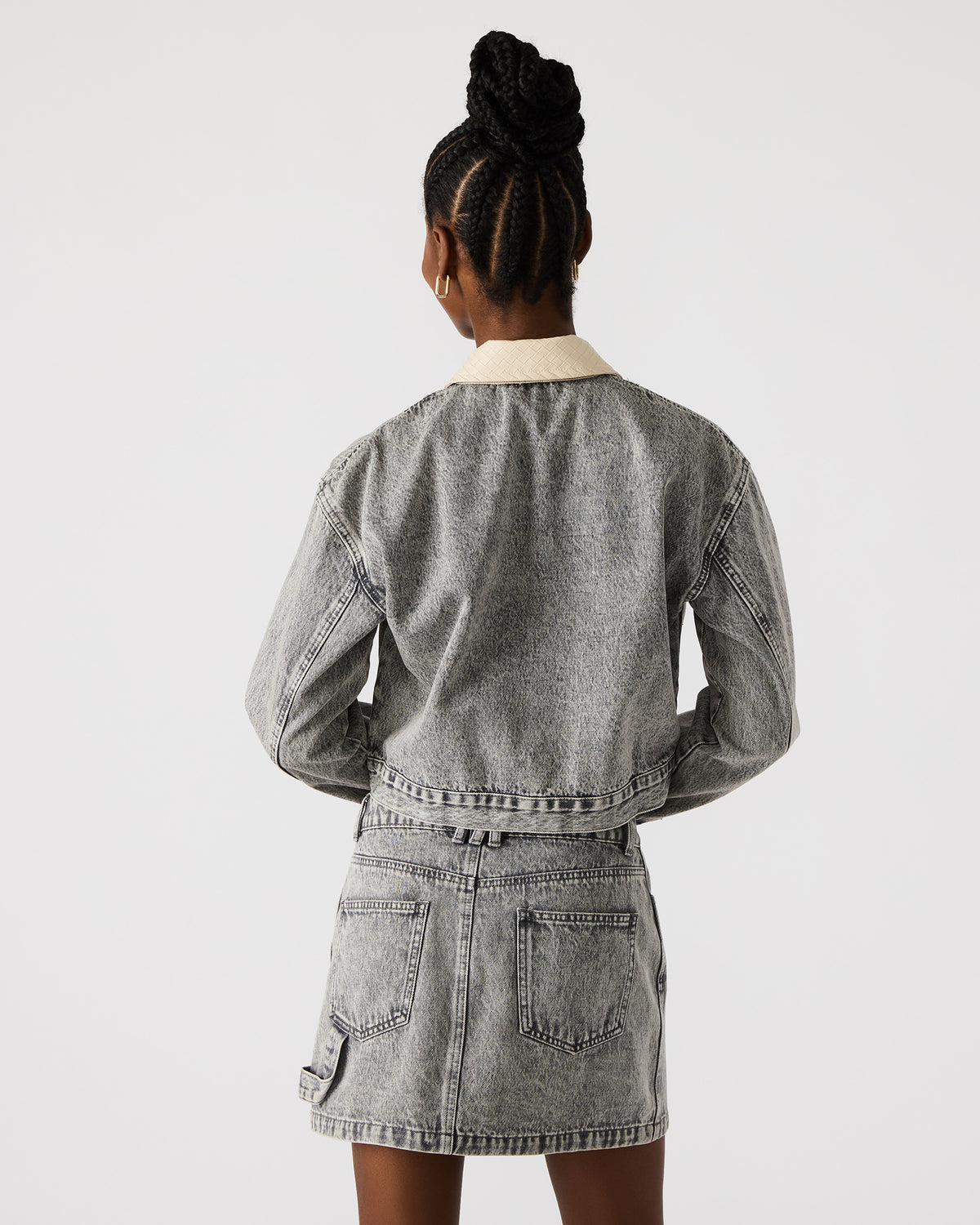 GLACIA Light Grey Women's Long-Sleeved Denim Jacket Steve Madden LIGHT GREY