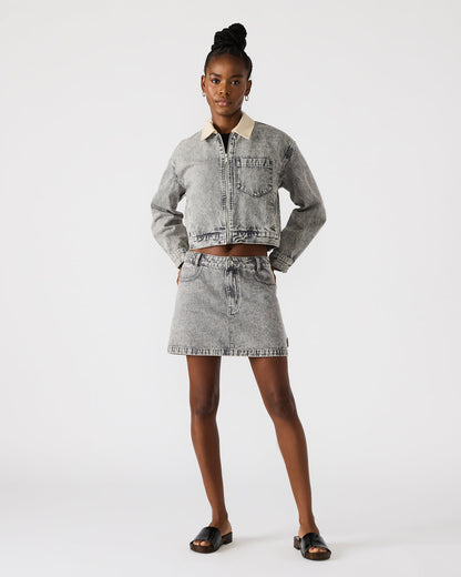 GLACIA Light Grey Women's Long-Sleeved Denim Jacket Steve Madden LIGHT GREY