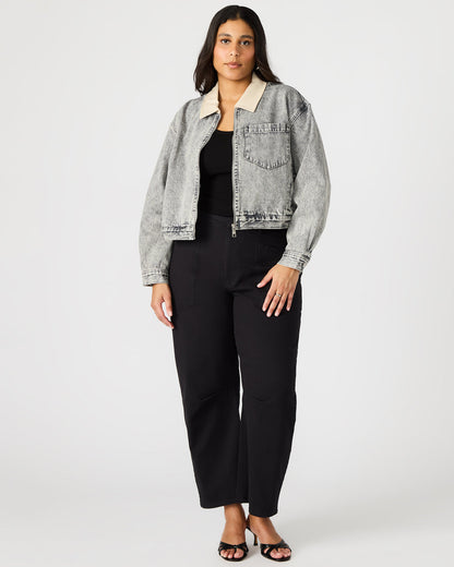GLACIA Light Grey Women's Long-Sleeved Denim Jacket Steve Madden LIGHT GREY