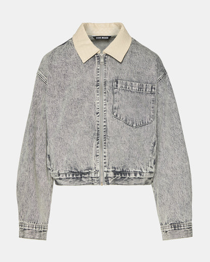 GLACIA Light Grey Women's Long-Sleeved Denim Jacket Steve Madden LIGHT GREY