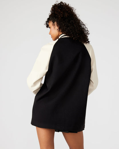 SKYLIE Jacket Black | Women's Varsity Bomber Jacket Steve Madden BLACK