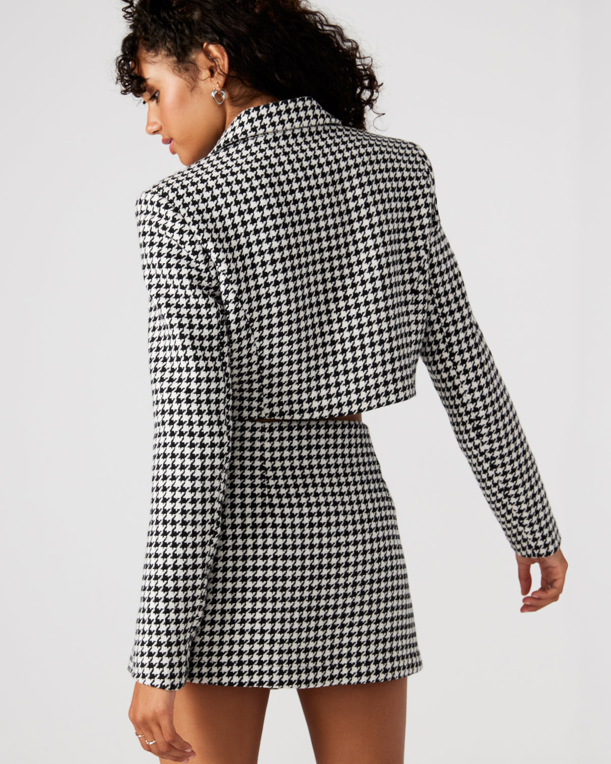 RUPI Blazer Black/White | Women's Cropped Tweed Blazer