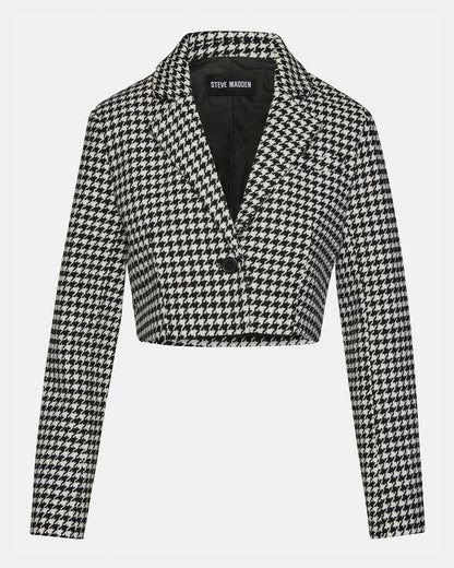RUPI Blazer Black/White | Women's Cropped Tweed Blazer