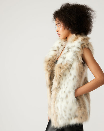 RUBICON Snow Leopard Women's Faux Fur Vest