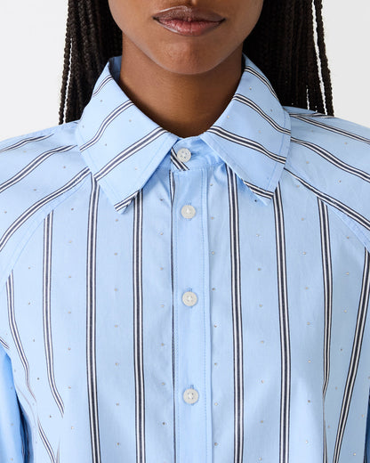 TESS Estate Blue Long-Sleeved Button-Up Women's Top Steve Madden ESTATE BLUE