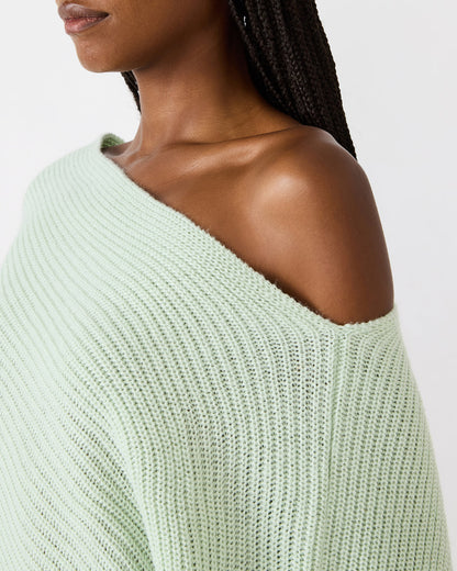 CHANNING Bay Green Asymmetrical Knit Poncho Women's Top Steve Madden BAY GREEN