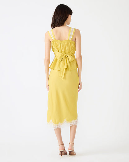 CINTHIA Golden Lime Sleeveless Lace Trim Women's Top Steve Madden GOLDEN LIME