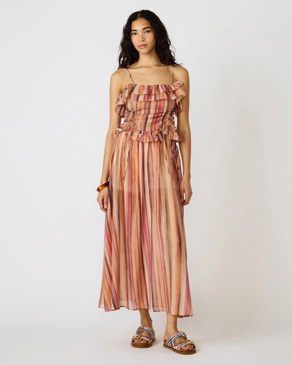 SHILLOH Stripe Multi Sleeveless Ruffle Women's Top Steve Madden STRIPE MULTI