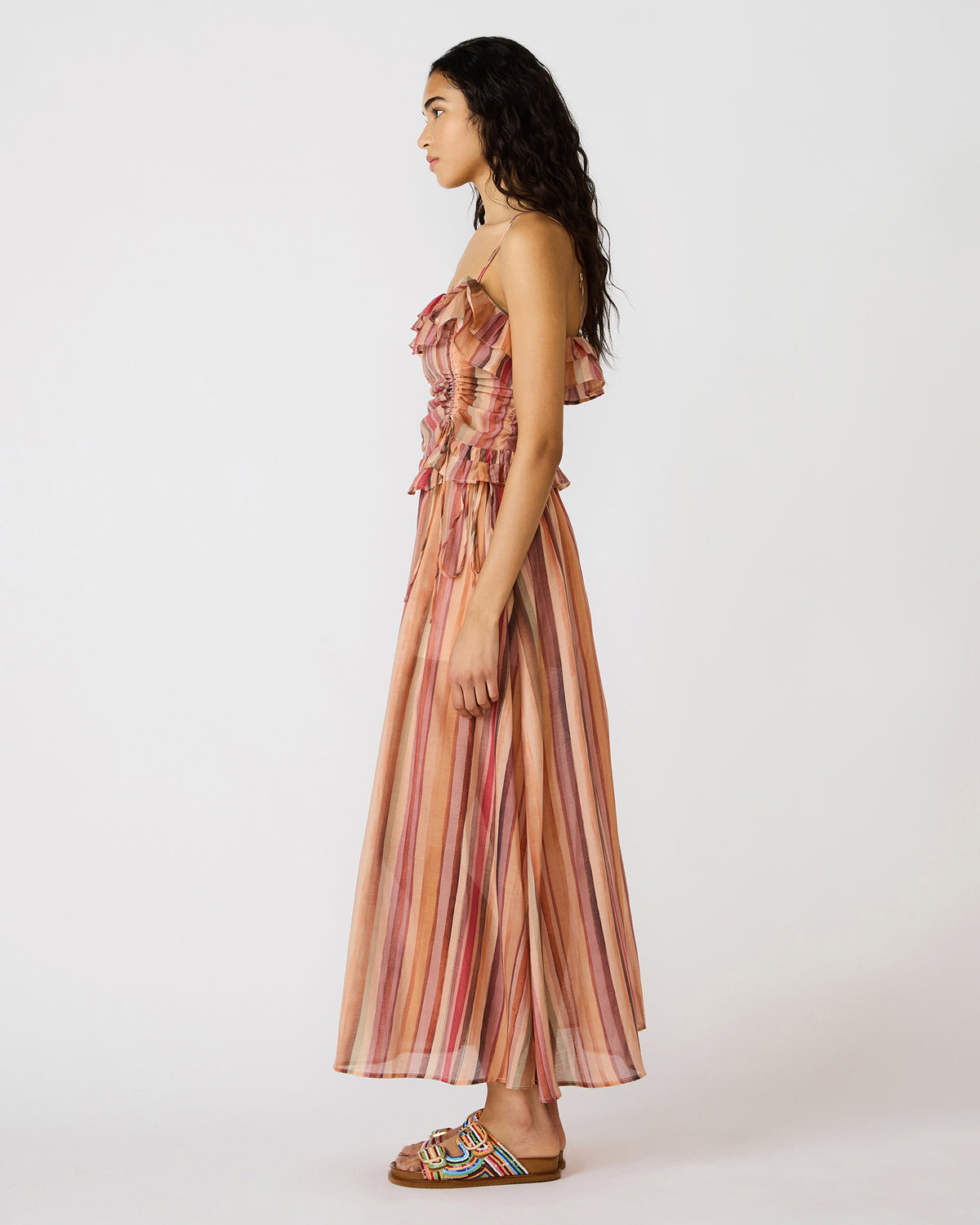 SHILLOH Stripe Multi Sleeveless Ruffle Women's Top Steve Madden STRIPE MULTI