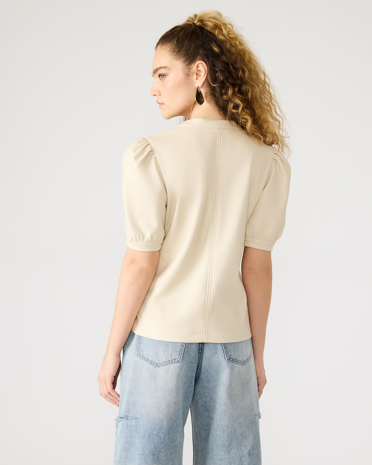JANE Bone Women's Short-Sleeved Suede Top Steve Madden BONE