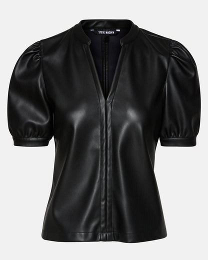 JANE Black Women's Short-Sleeved Suede Top Steve Madden BLACK
