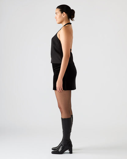 JUVIA Black Sleeveless Bow Detail Halter Women's Top Steve Madden BLACK