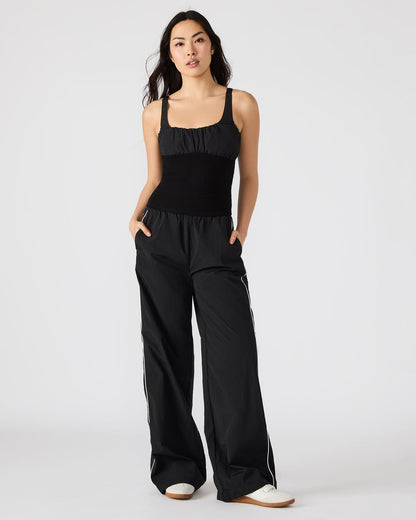 LUANA Black Pull-Over Ruched Tank Top Steve Madden BLACK