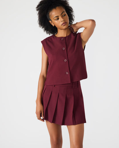 ALESSA Wine Button-Up Women's Top Steve Madden WINE