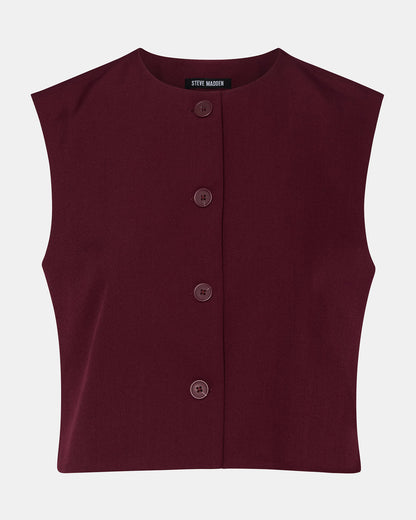 ALESSA Wine Button-Up Women's Top Steve Madden WINE