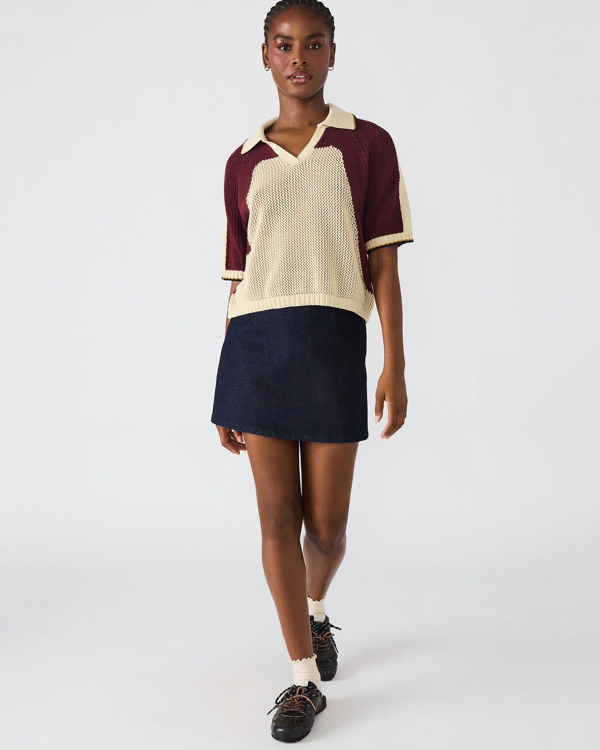 AXON Multi Short-Sleeved Knit Sweater Women's Top Steve Madden MULTI
