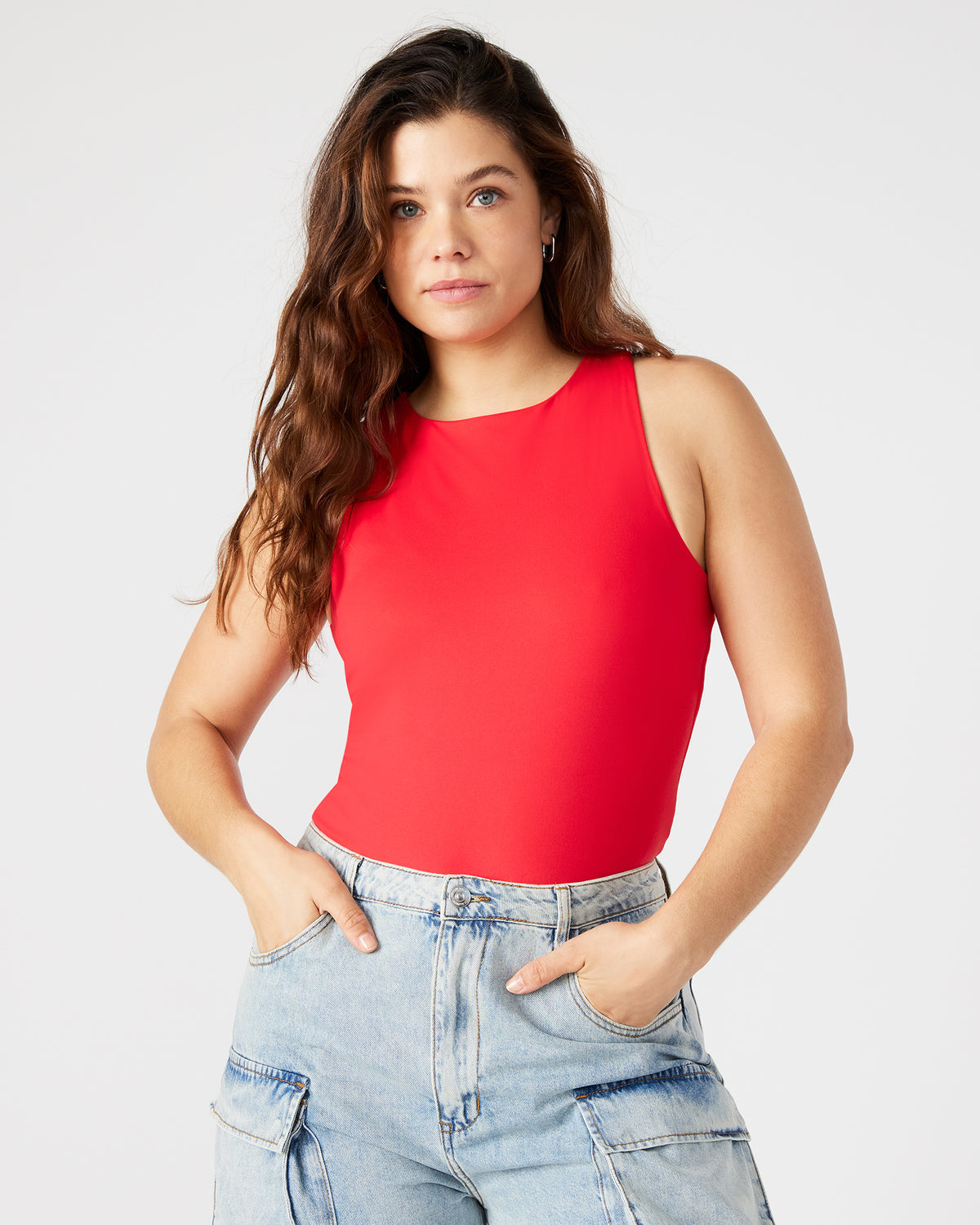 NICO Red Women's Contour Stretch Bodysuit Steve Madden RED