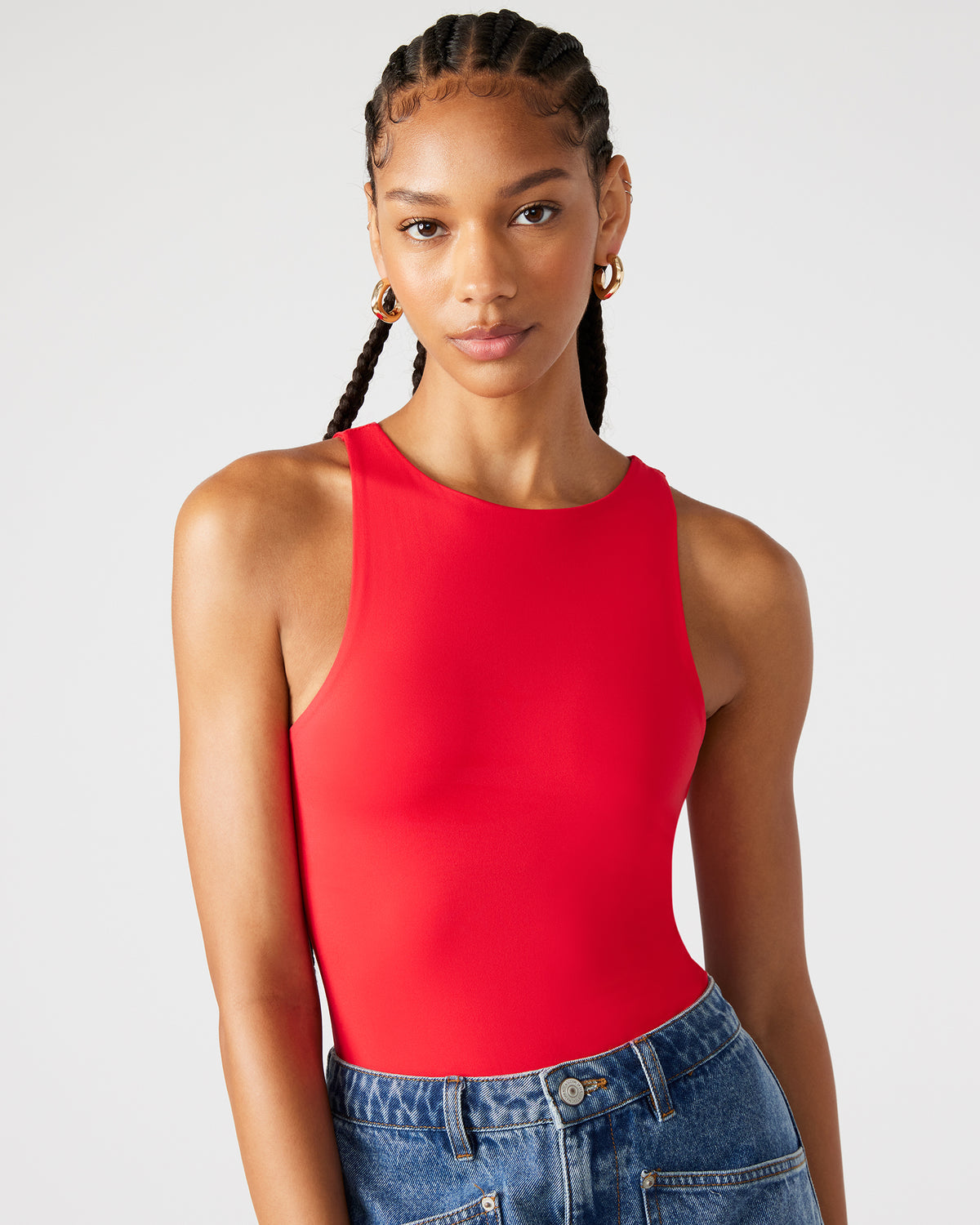 NICO Red Women's Contour Stretch Bodysuit Steve Madden RED