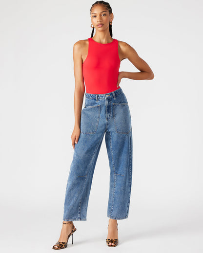 NICO Red Women's Contour Stretch Bodysuit Steve Madden RED