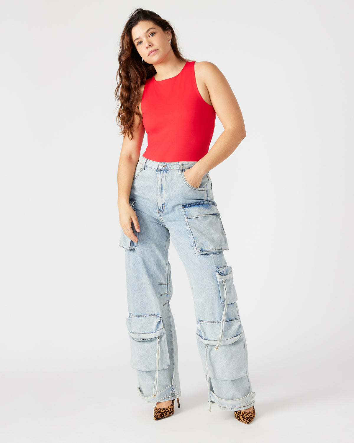 NICO Red Women's Contour Stretch Bodysuit Steve Madden RED