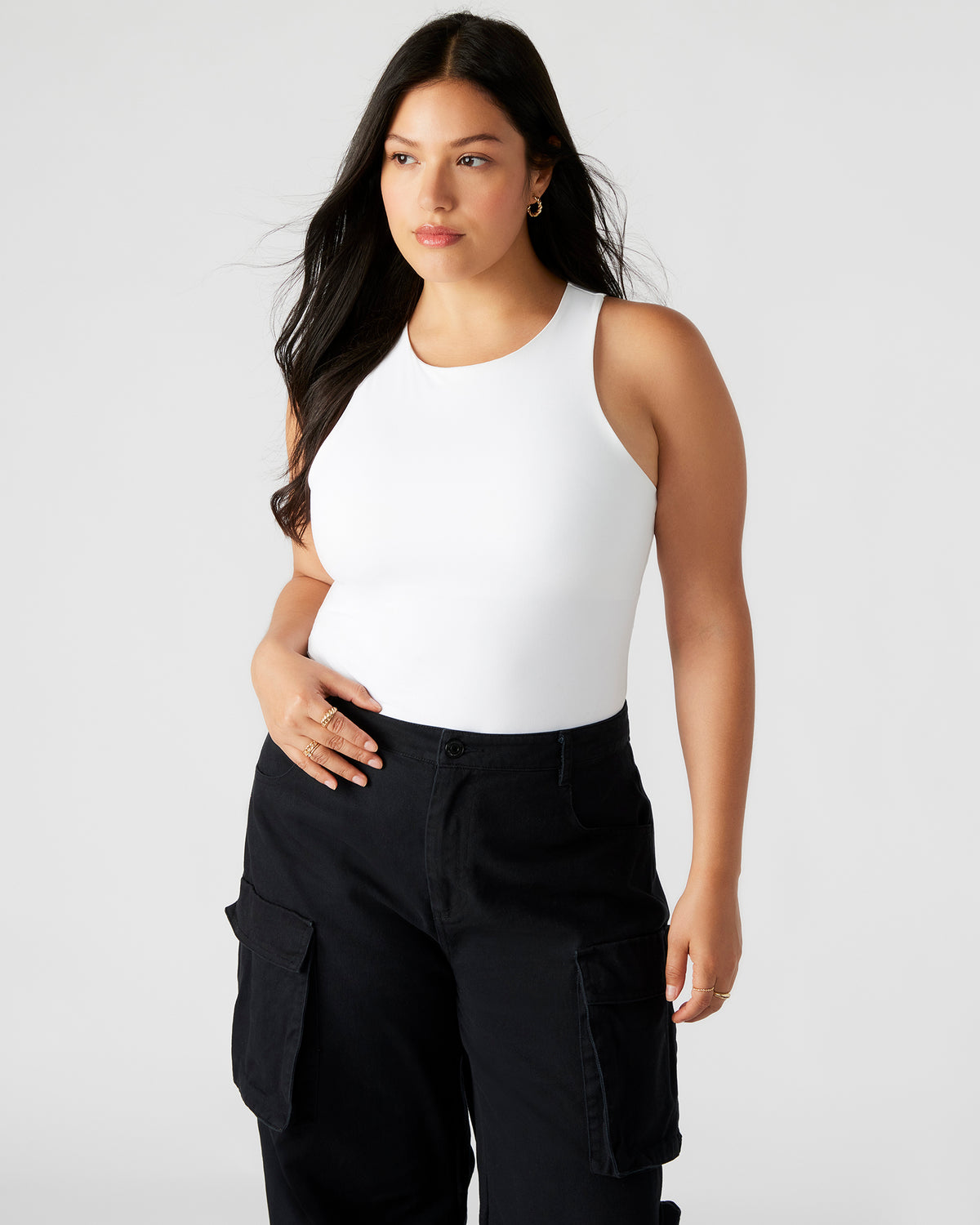 NICO White Women's Contour Stretch Bodysuit Steve Madden WHITE