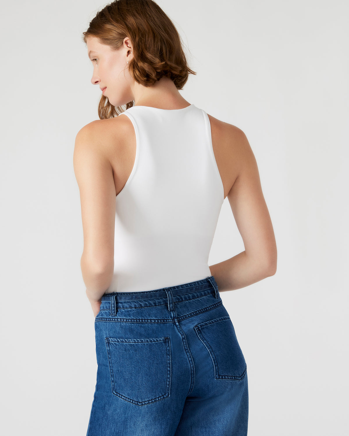 NICO White Women's Contour Stretch Bodysuit Steve Madden WHITE