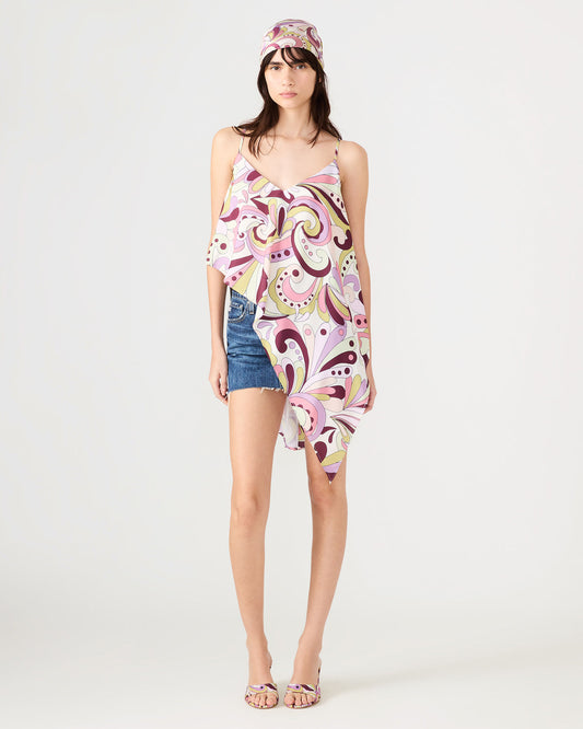 MARGAN Petal Paisley Sleevelss Asymmetrical Flowy Women's Top Steve Madden PETAL PAISLEY