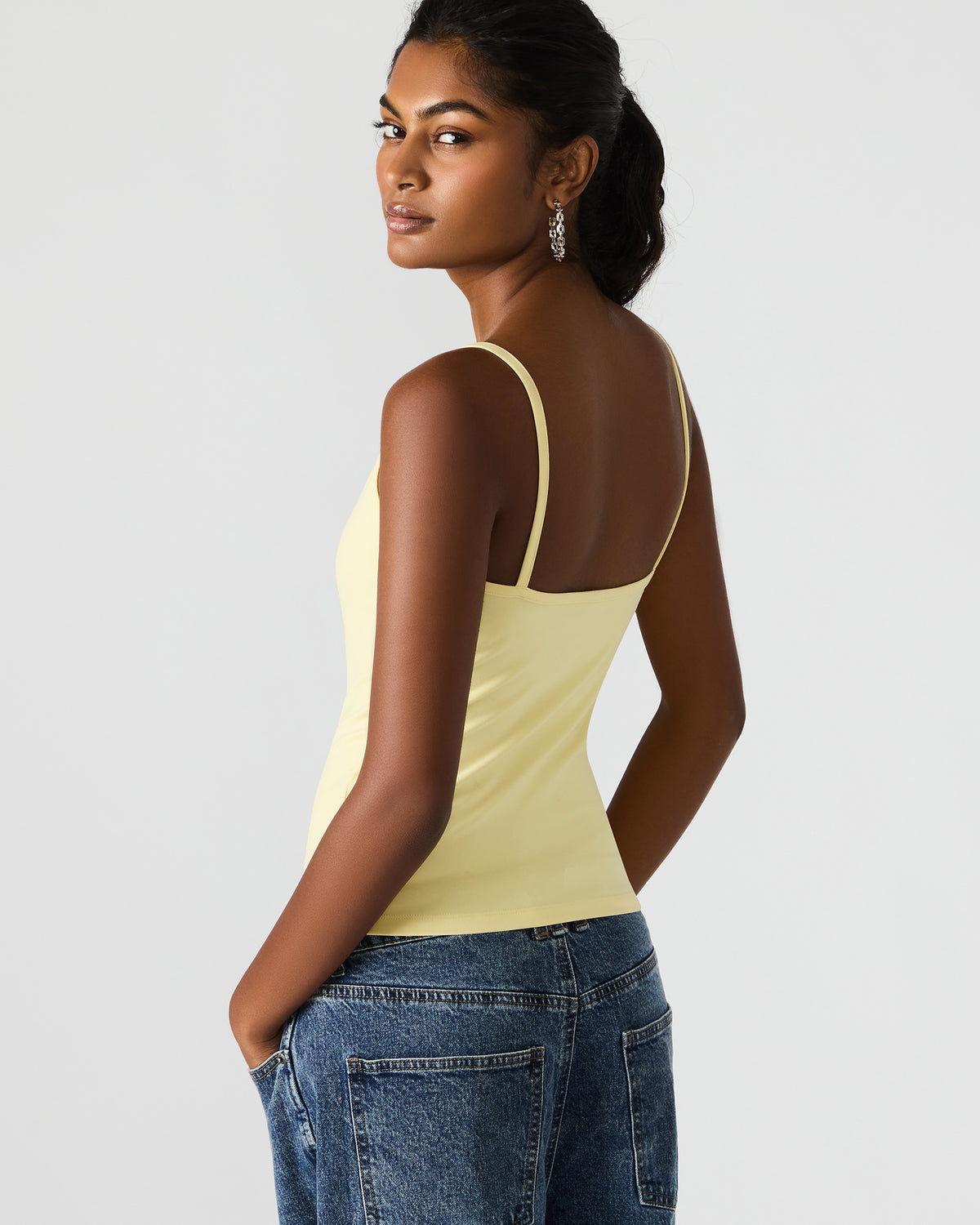 GOLDIE Pale Yellow Sleeveless Graphic Women's Tank Top Steve Madden PALE YELLOW